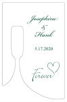 Customized Forever Swirly Bottom's Up Rectangle Wine Wedding Label